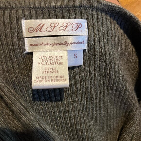 Max studio greenish grey babydoll knit 3/4 sleeve sweater - Picture 4 of 5